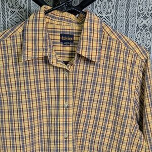 bkle Large Button Up Yellow Plaid Men's L Buckle